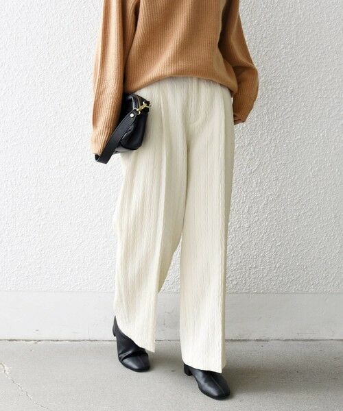 SHIPS / シップス その他パンツ | SHIPS any:〈手洗い可能〉ジャカード タック セミワイド パンツ［NAVY BLUE］ | 詳細4