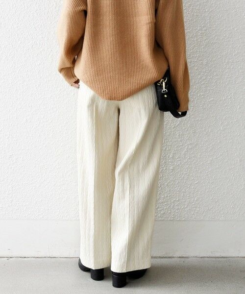 SHIPS / シップス その他パンツ | SHIPS any:〈手洗い可能〉ジャカード タック セミワイド パンツ［NAVY BLUE］ | 詳細5