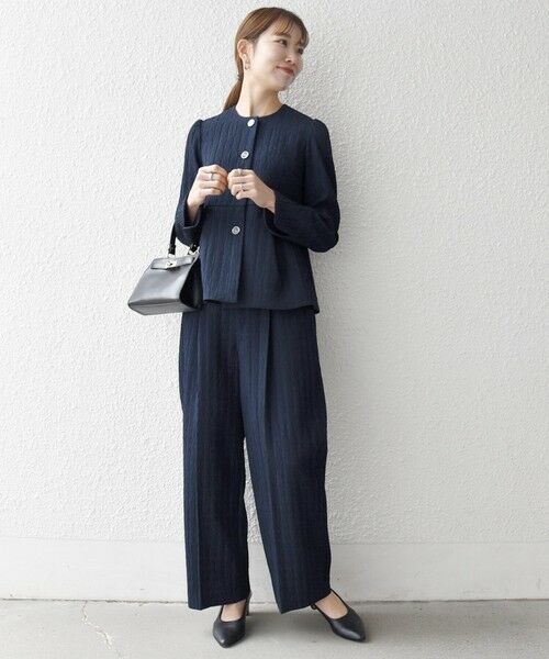 SHIPS / シップス その他パンツ | SHIPS any:〈手洗い可能〉ジャカード タック セミワイド パンツ［NAVY BLUE］ | 詳細16