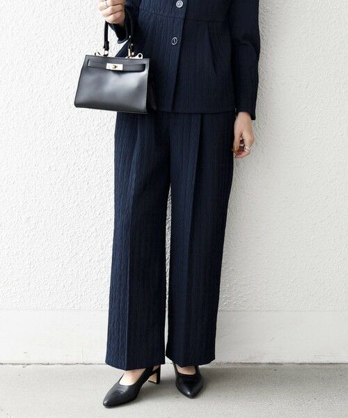 SHIPS / シップス その他パンツ | SHIPS any:〈手洗い可能〉ジャカード タック セミワイド パンツ［NAVY BLUE］ | 詳細18