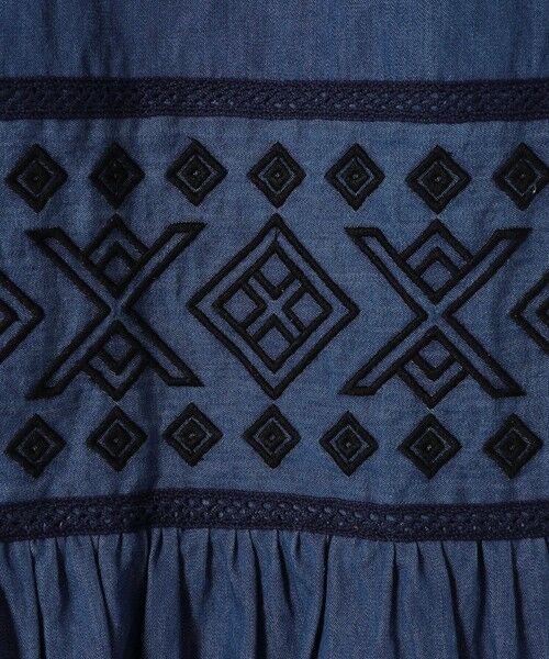 SHIPS / シップス デニムパンツ | bon_meur:〈洗濯機可能〉エンブロイダリー ギャザー フレア デニム イージー パンツ | 詳細13