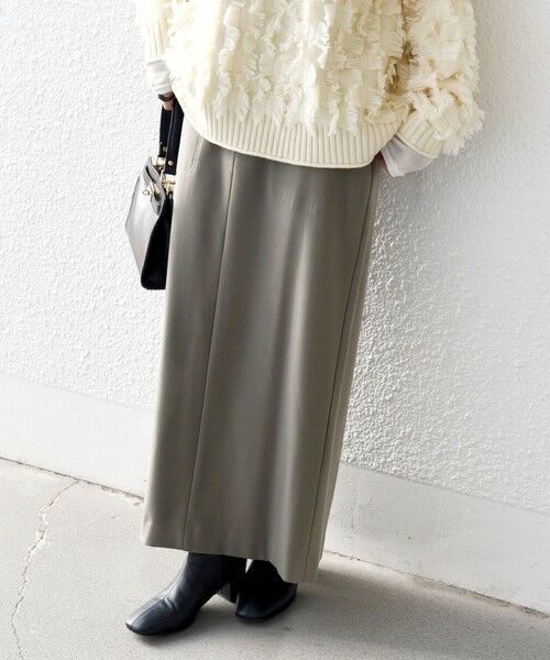 SHIPS / シップス ロング・マキシ丈スカート | SHIPS any:〈洗濯機可能〉ウォーム ストレッチ Iライン ベイカー スカート | 詳細7