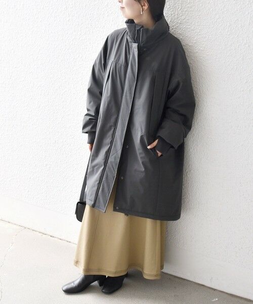 SHIPS for women/シップスウィメン SHIPS any:〈多機能〉中綿 2WAY スタンドカラー モンスター コート チャコールグレー ONE SIZE