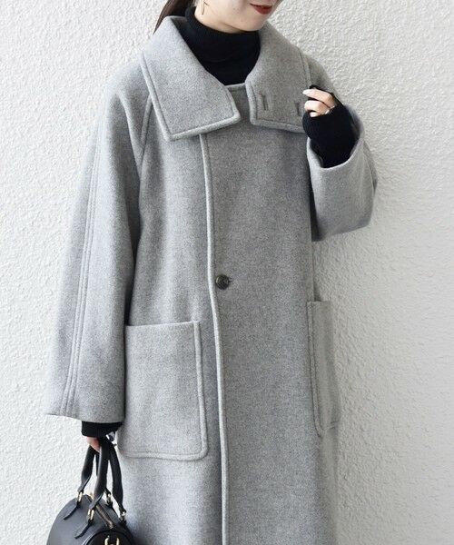 SHIPS / シップス その他アウター | SHIPS any: PURE WOOL スタンド ＆ ビッグカラー コート | 詳細11