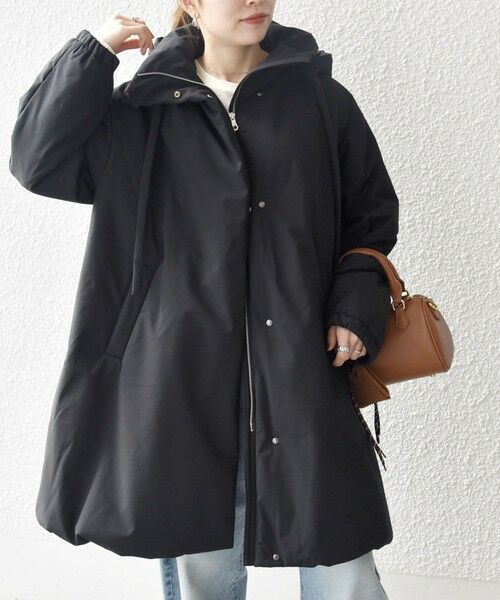 SHIPS for women/シップスウィメン 《予約》SHIPS any:〈多機能〉中綿 2WAY フーディー テントライン コート ブラック ONE SIZE