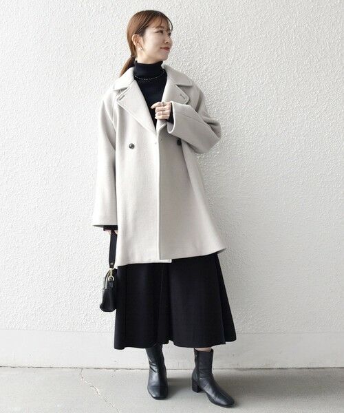 SHIPS / シップス その他アウター | 【WEB限定】SHIPS any: PURE WOOL スタンド & テーラード ハーフ コート | 詳細1