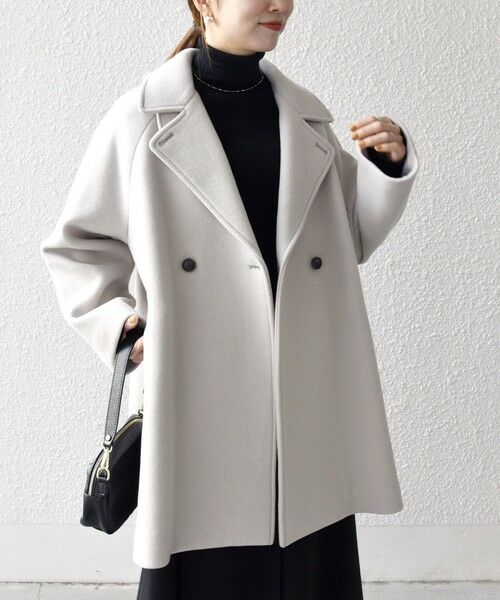 SHIPS / シップス その他アウター | 【WEB限定】SHIPS any: PURE WOOL スタンド & テーラード ハーフ コート | 詳細10