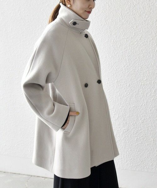 SHIPS / シップス その他アウター | 【WEB限定】SHIPS any: PURE WOOL スタンド & テーラード ハーフ コート | 詳細11