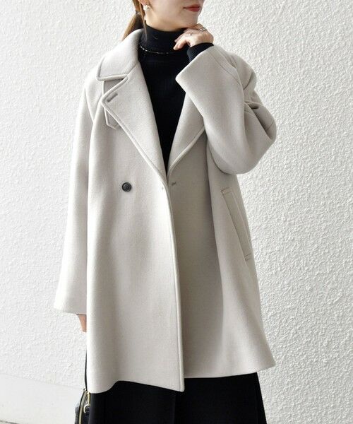 SHIPS / シップス その他アウター | 【WEB限定】SHIPS any: PURE WOOL スタンド & テーラード ハーフ コート | 詳細4