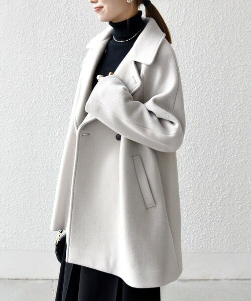 SHIPS / シップス その他アウター | 【WEB限定】SHIPS any: PURE WOOL スタンド & テーラード ハーフ コート | 詳細9