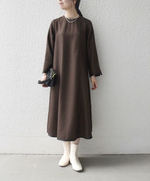 SHIPS / シップス ロング・マキシ丈ワンピース | SHIPS any: ヘリンボーン パイピング フレア ワンピース | 詳細12