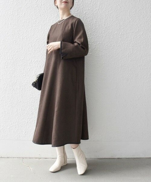 SHIPS / シップス ロング・マキシ丈ワンピース | SHIPS any: ヘリンボーン パイピング フレア ワンピース | 詳細13