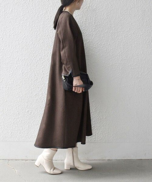 SHIPS / シップス ロング・マキシ丈ワンピース | SHIPS any: ヘリンボーン パイピング フレア ワンピース | 詳細14