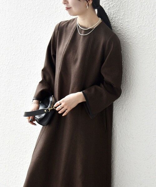 SHIPS / シップス ロング・マキシ丈ワンピース | SHIPS any: ヘリンボーン パイピング フレア ワンピース | 詳細16