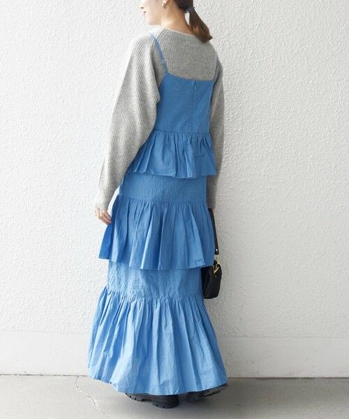 SHIPS / シップス ロング・マキシ丈ワンピース | bon_meur:〈洗濯機可能〉ロゴ エンブロイダリー ティアード キャミ ワンピース | 詳細16