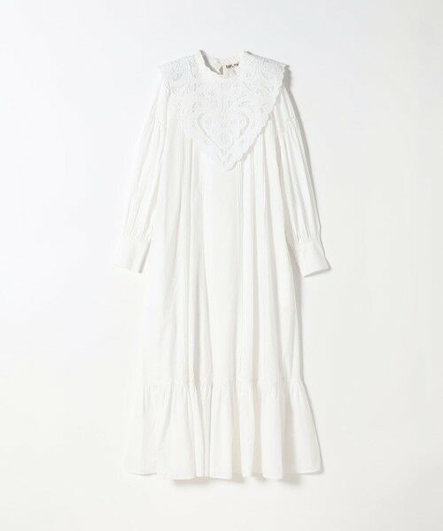 SHIPS / シップス ロング・マキシ丈ワンピース | bon_meur:〈洗濯機可能〉レース ビッグカラー ギャザー パフ シャツワンピース | 詳細6