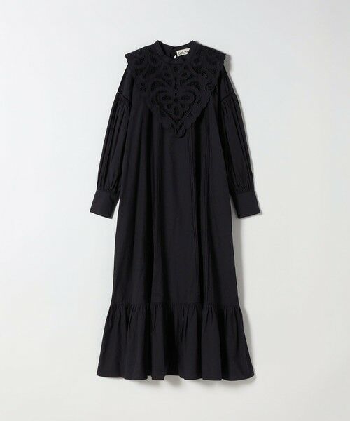 SHIPS / シップス ロング・マキシ丈ワンピース | bon_meur:〈洗濯機可能〉レース ビッグカラー ギャザー パフ シャツワンピース | 詳細14