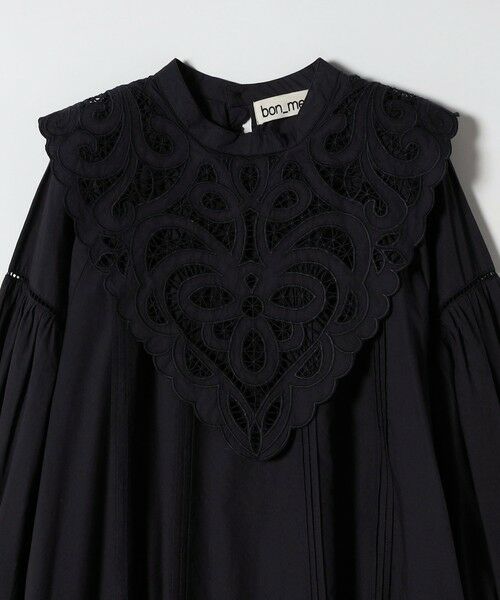 SHIPS / シップス ロング・マキシ丈ワンピース | bon_meur:〈洗濯機可能〉レース ビッグカラー ギャザー パフ シャツワンピース | 詳細15