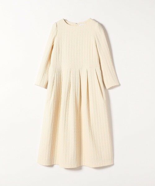 SHIPS / シップス ロング・マキシ丈ワンピース | 《予約》SHIPS any:〈手洗い可能〉ジャカード ウエスト タック ノーカラー ワンピース［NAVY BLUE］ | 詳細6