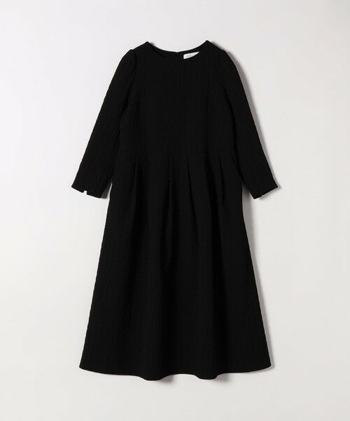 SHIPS / シップス ロング・マキシ丈ワンピース | 《予約》SHIPS any:〈手洗い可能〉ジャカード ウエスト タック ノーカラー ワンピース［NAVY BLUE］ | 詳細14