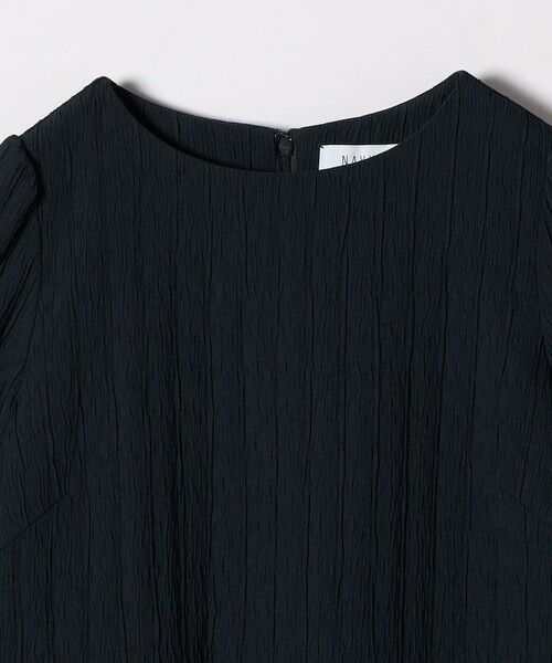 SHIPS / シップス ロング・マキシ丈ワンピース | 《予約》SHIPS any:〈手洗い可能〉ジャカード ウエスト タック ノーカラー ワンピース［NAVY BLUE］ | 詳細24