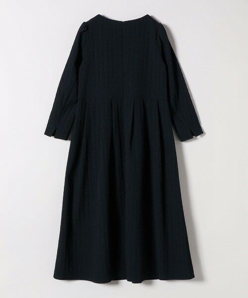 SHIPS / シップス ロング・マキシ丈ワンピース | 《予約》SHIPS any:〈手洗い可能〉ジャカード ウエスト タック ノーカラー ワンピース［NAVY BLUE］ | 詳細27
