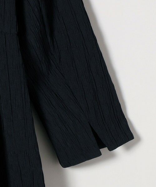 SHIPS / シップス ロング・マキシ丈ワンピース | 《予約》SHIPS any:〈手洗い可能〉ジャカード ウエスト タック ノーカラー ワンピース［NAVY BLUE］ | 詳細28