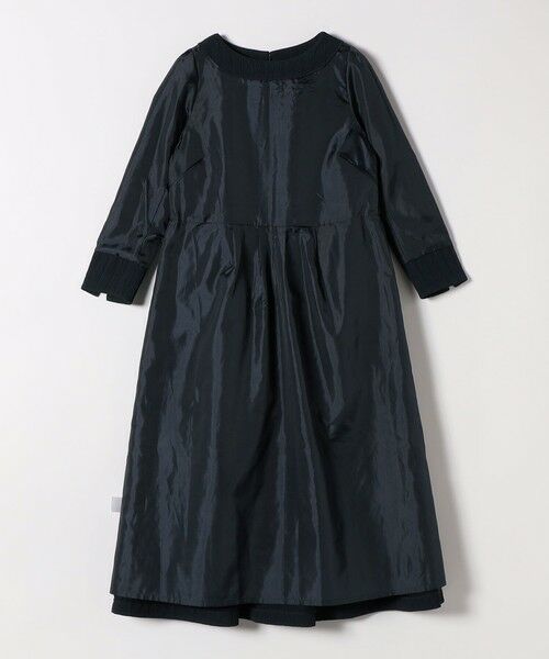 SHIPS / シップス ロング・マキシ丈ワンピース | 《予約》SHIPS any:〈手洗い可能〉ジャカード ウエスト タック ノーカラー ワンピース［NAVY BLUE］ | 詳細30