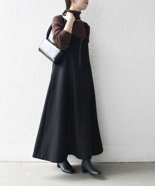 SHIPS / シップス ロング・マキシ丈ワンピース | SHIPS any: ヘリンボーン パイピング フレア ジャンパースカート | 詳細3