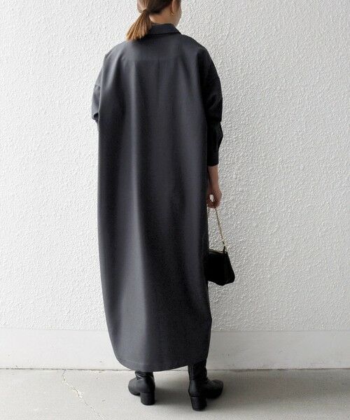 SHIPS / シップス ロング・マキシ丈ワンピース | SHIPS any:〈洗濯機可能〉サージ スキッパー シャツ ワンピース | 詳細4