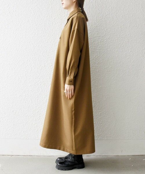 SHIPS / シップス ロング・マキシ丈ワンピース | SHIPS any:〈洗濯機可能〉サージ スキッパー シャツ ワンピース | 詳細27