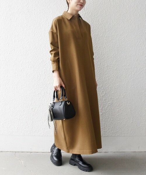 SHIPS / シップス ロング・マキシ丈ワンピース | SHIPS any:〈洗濯機可能〉サージ スキッパー シャツ ワンピース | 詳細17