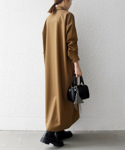 SHIPS / シップス ロング・マキシ丈ワンピース | SHIPS any:〈洗濯機可能〉サージ スキッパー シャツ ワンピース | 詳細18