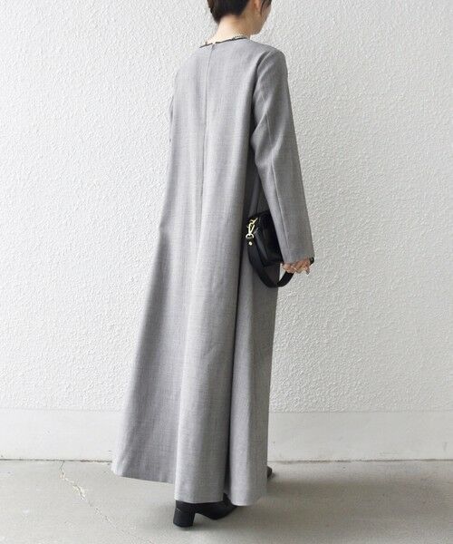 SHIPS / シップス ロング・マキシ丈ワンピース | SHIPS any: ウーステッド パイピング ボタン ロングスリーブ フレア ワンピース | 詳細4