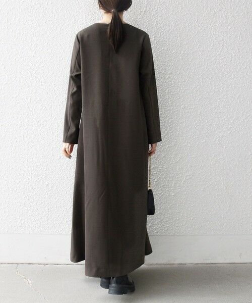 SHIPS / シップス ロング・マキシ丈ワンピース | SHIPS any: ウーステッド パイピング ボタン ロングスリーブ フレア ワンピース | 詳細24