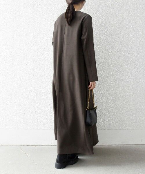 SHIPS / シップス ロング・マキシ丈ワンピース | SHIPS any: ウーステッド パイピング ボタン ロングスリーブ フレア ワンピース | 詳細25