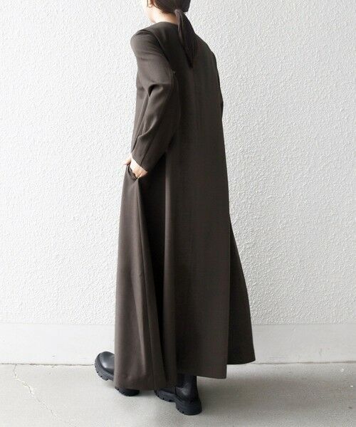 SHIPS / シップス ロング・マキシ丈ワンピース | SHIPS any: ウーステッド パイピング ボタン ロングスリーブ フレア ワンピース | 詳細26