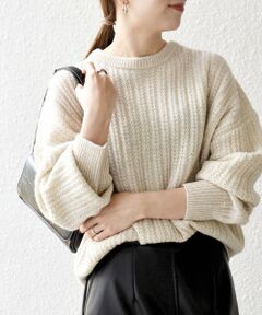 SHIPS / シップス ニット・セーター | 《一部追加予約》SHIPS any: リブ タック編み クルーネック ボタン ニット プルオーバー