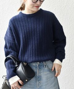 SHIPS / シップス ニット・セーター | 《一部追加予約》SHIPS any: リブ タック編み クルーネック ボタン ニット プルオーバー