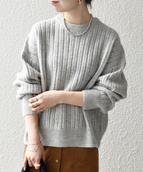 SHIPS / シップス ニット・セーター | 《一部追加予約》SHIPS any: リブ タック編み クルーネック ボタン ニット プルオーバー | 詳細12