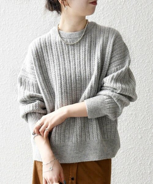 SHIPS / シップス ニット・セーター | 《一部追加予約》SHIPS any: リブ タック編み クルーネック ボタン ニット プルオーバー | 詳細13