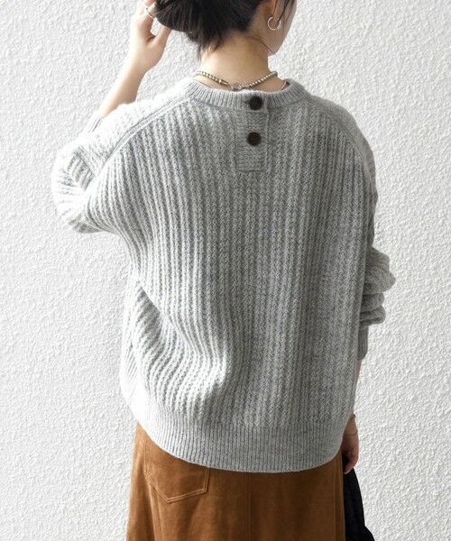 SHIPS / シップス ニット・セーター | 《一部追加予約》SHIPS any: リブ タック編み クルーネック ボタン ニット プルオーバー | 詳細15