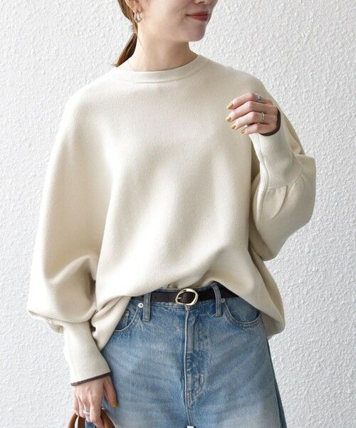 SHIPS / シップス ニット・セーター | 《追加予約》SHIPS any:〈手洗い可能〉ダブルフェイス ボリュームスリーブ ニット プルオーバー | 詳細3