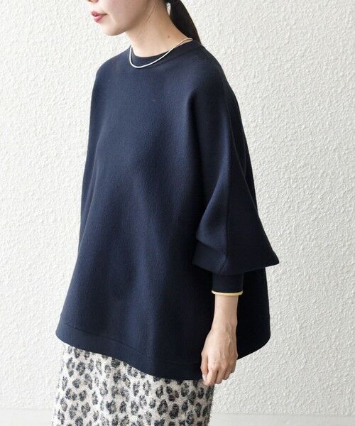 SHIPS / シップス ニット・セーター | 《追加予約》SHIPS any:〈手洗い可能〉ダブルフェイス ボリュームスリーブ ニット プルオーバー | 詳細30