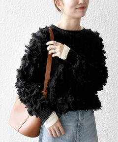 SHIPS / シップス ニット・セーター | SHIPS any:〈手洗い可能〉フリンジ デザイン ニット プルオーバー