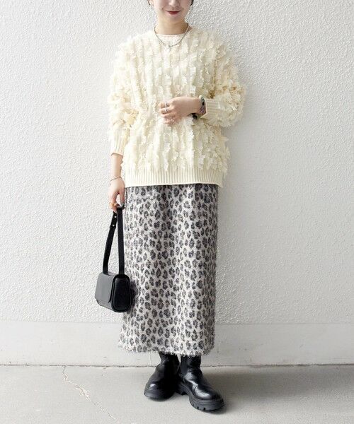 SHIPS / シップス ニット・セーター | SHIPS any:〈手洗い可能〉フリンジ デザイン ニット プルオーバー | 詳細1