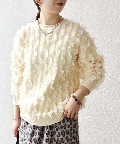 SHIPS / シップス ニット・セーター | SHIPS any:〈手洗い可能〉フリンジ デザイン ニット プルオーバー | 詳細3