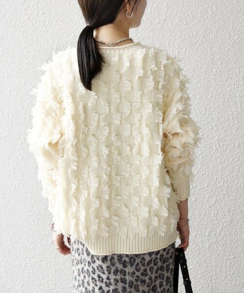 SHIPS / シップス ニット・セーター | SHIPS any:〈手洗い可能〉フリンジ デザイン ニット プルオーバー | 詳細5