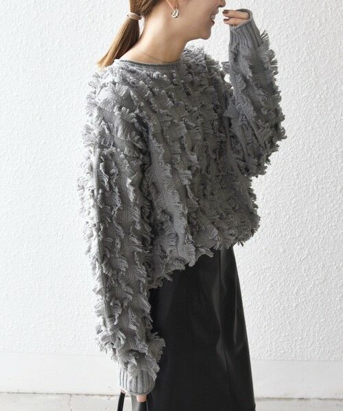 SHIPS / シップス ニット・セーター | SHIPS any:〈手洗い可能〉フリンジ デザイン ニット プルオーバー | 詳細12