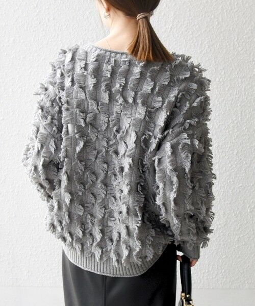 SHIPS / シップス ニット・セーター | SHIPS any:〈手洗い可能〉フリンジ デザイン ニット プルオーバー | 詳細13